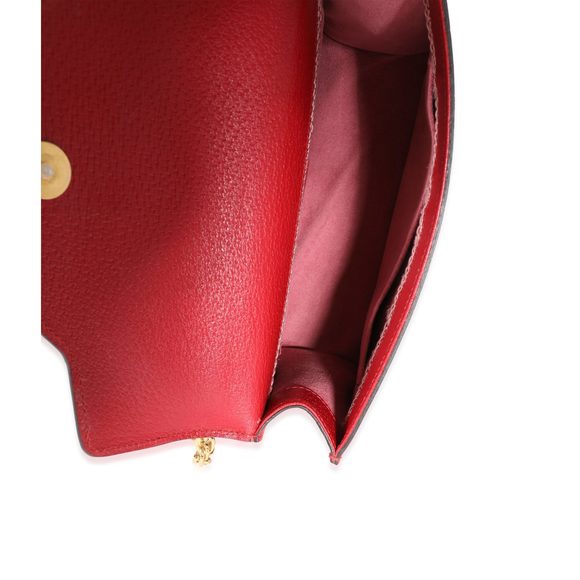 Gucci Red Leather Linea Ricami Floral Embroidered Bag - Picture 8 of 8